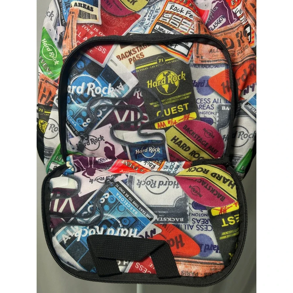 Hard Rock Cafe All Over Print Backstage Pass Concert Ticket Backpack#974